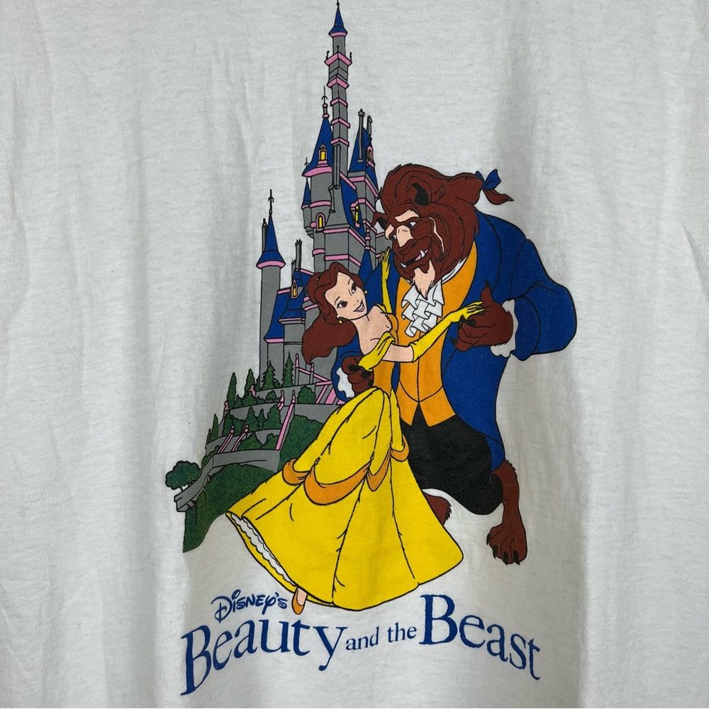Vintage 1991 Disney Beauty And The Beast Movie T-Shirt Large - Picture 2 of 5